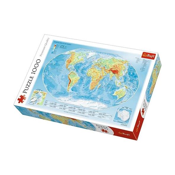 Trefl Puzzle 1000el - Mapa fizyczna świata (10463)