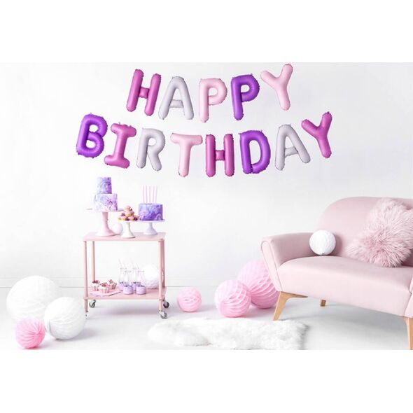 Party Deco Balon foliowy Happy Birthday - 340x35 cm - 1 komplet uniwersalny