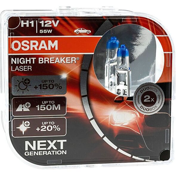 Osram OSRAM autožárovka H1 NIGHT BREAKER® LASER 12V 55W P14,5s (Duo-Box)