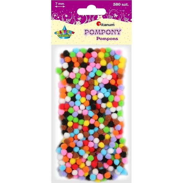 Titanum Poliestrowe pompony kulki ozdoby drobne 7mm 380szt