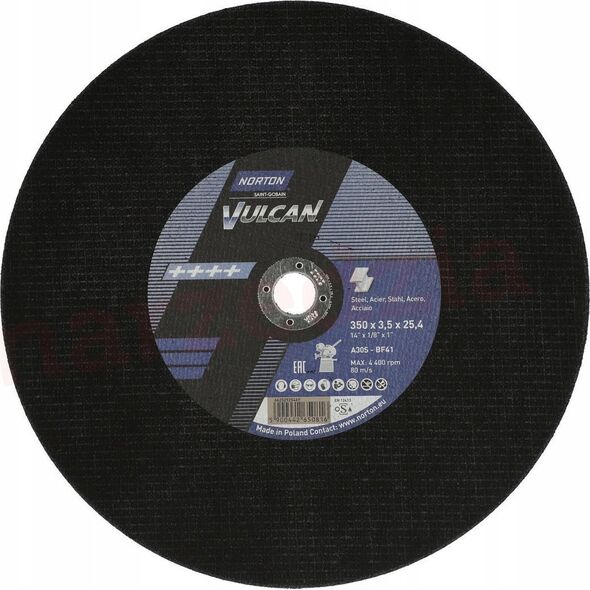 Δίσκος κοπής Norton Clipper A30S-350x3.5x25.40-T41 NOR-Vulcan Fix 80 7938842 6111252830094
