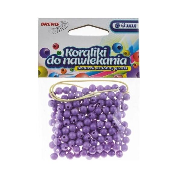 BREWIS Koraliki do nawlekania BREWIS 6mm K6-6 fiolet. Brewis