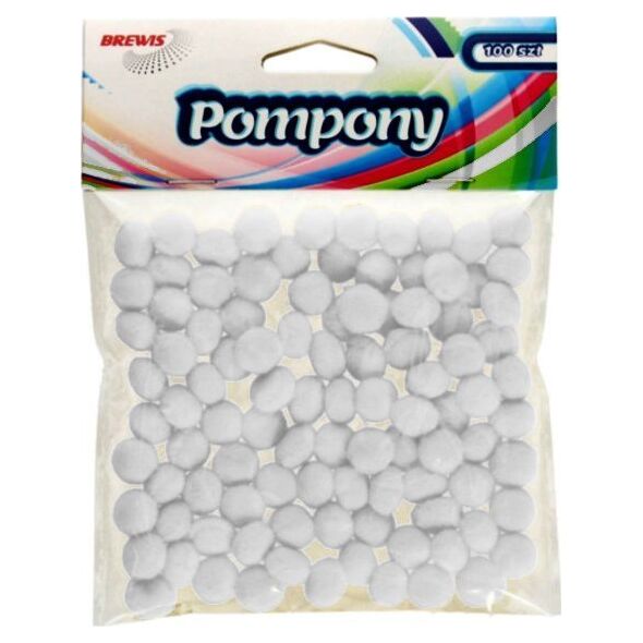 BREWIS Pompony POM17 1cm białe 100szt
