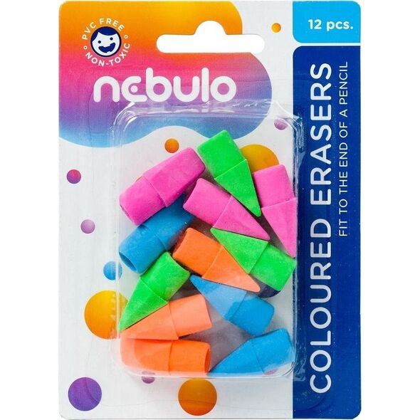 Panta Plast Gumki do mazania kolorowe 12szt NEBULO
