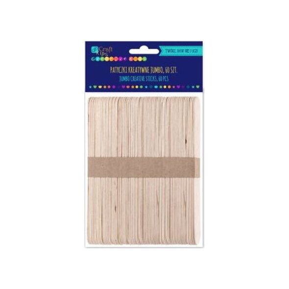 DP Craft Patyczki kreatywne DPCRAFT Jumbo naturalne 14, 8x1, 7cm 60szt. Dalprint
