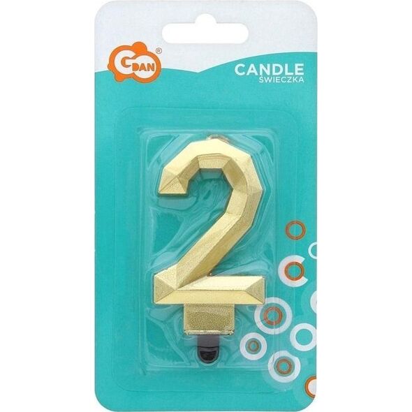 GoDan Świeczka Cyfra 2 Diament 7.6cm