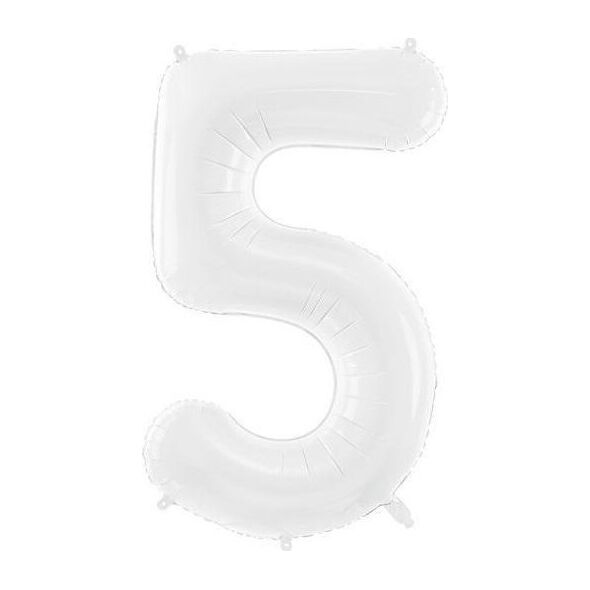 PartyDeco Balon foliowy 5 86cm biały