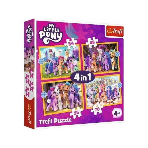 Trefl Puzzle 4w1 Poznaj kucyki Pony TREFL