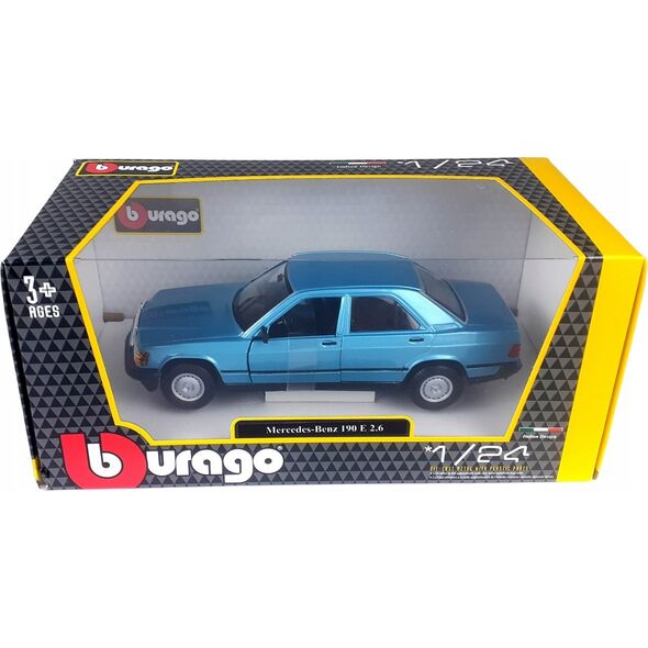 Bburago Model metalowy Mercedes Benz 190E 1987 1/24 czerwony