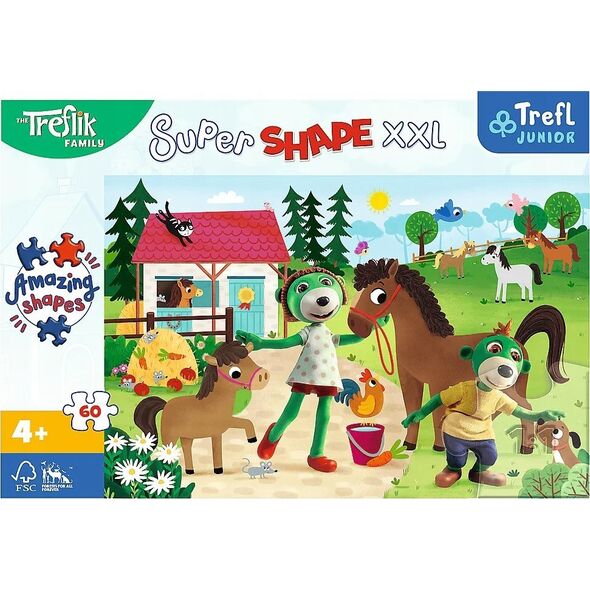 Trefl Puzzle 60el XXL Trefliki w stadninie koni 50031 Trefl