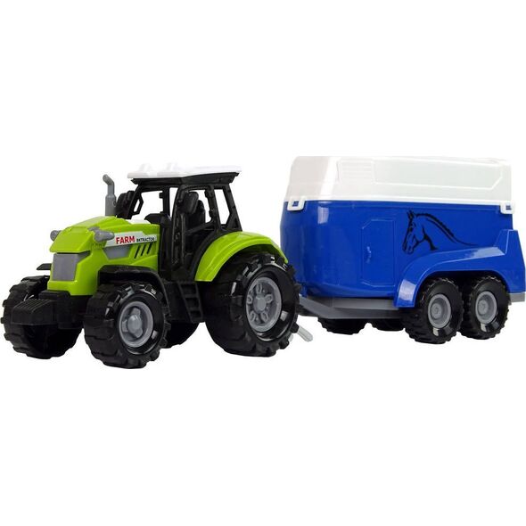 LeanToys Traktor z Przyczepka Dla Konia Dźwięk Zielony Farma