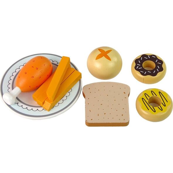 LeanToys Drewniana Kuchenka Mikrofalowa Mikrofalówka Jedzenie Biała