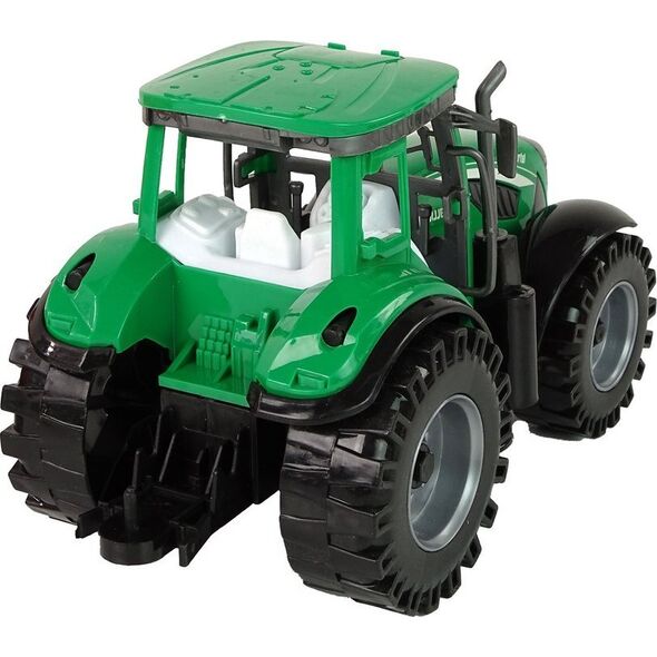 LeanToys Zielony Traktor z Czerwoną Przyczepką Napęd Frykcyjny
