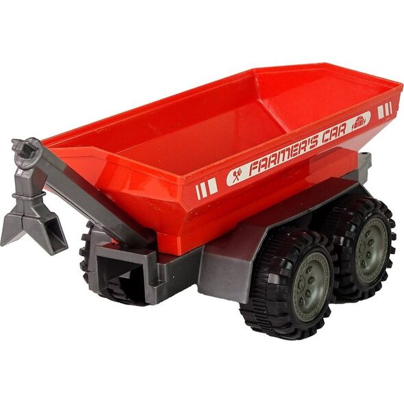 LeanToys Zielony Traktor z Czerwoną Przyczepką Napęd Frykcyjny