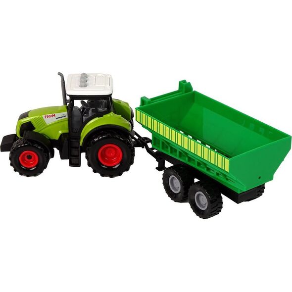LeanToys Zestaw Traktor z Maszynami Przyczepa Cysterna Dźwięki LED
