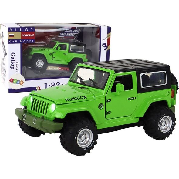 LeanToys Auto Terenowe Napęd Frykcyjny Na Baterie Metalowy Zielony 1:32
