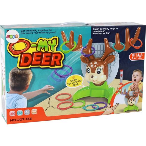 LeanToys Gra Zręcznościowa Rodzinna Rzut Obręczą W Jelonka