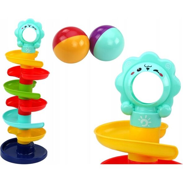LeanToys Zjeżdżalnia Tor Dla Kulek Spiralna Wieża Kolorowa