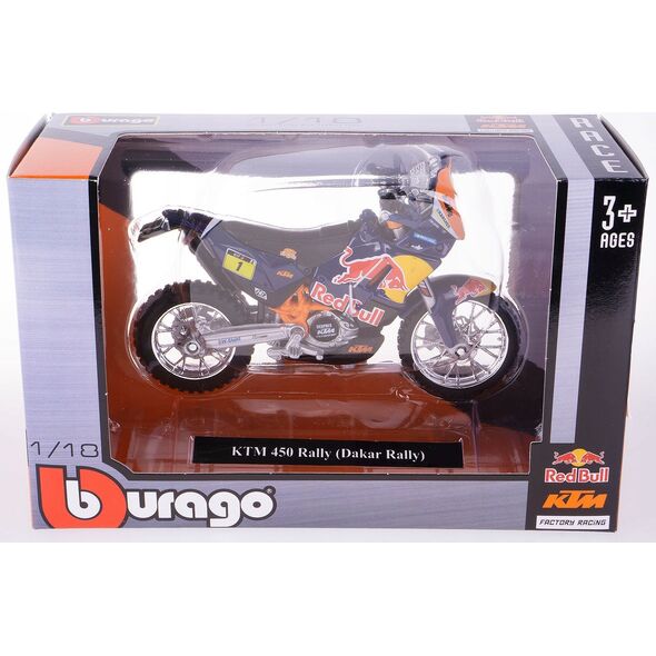 Bburago BBU 1:18 RedBull Cycle KTM 450 Rally 51071 10719