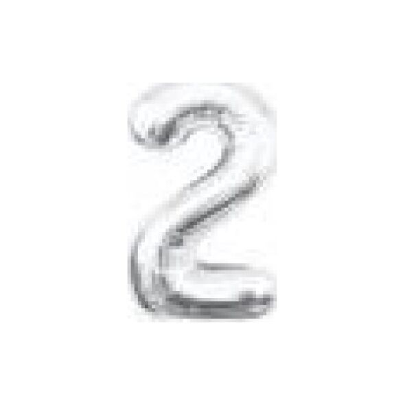 GoDan Balon foliowy B&C cyfra 2 srebrna 85cm
