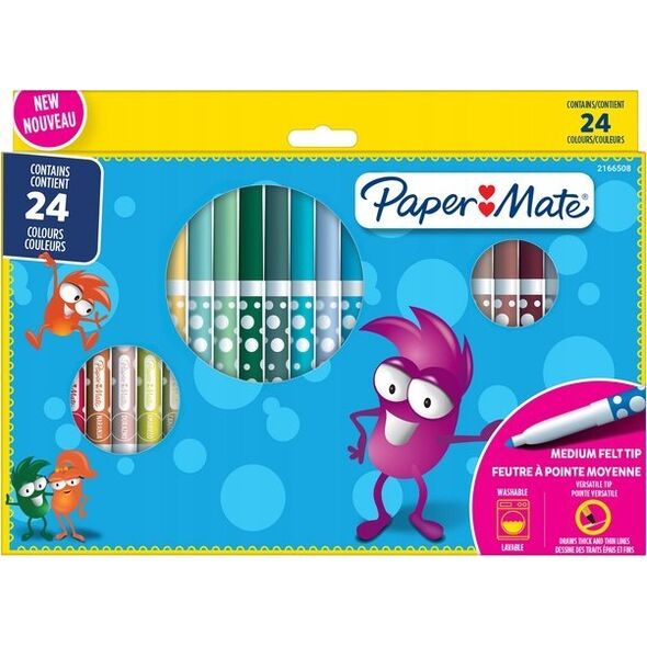 Paper Mate PAPER MATE Filzstifte Kids Colouring Bunt 24er M Blister