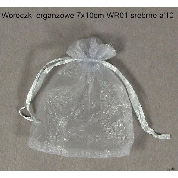 MFP paper Woreczki organzowe srebrne 7x10cm 10szt