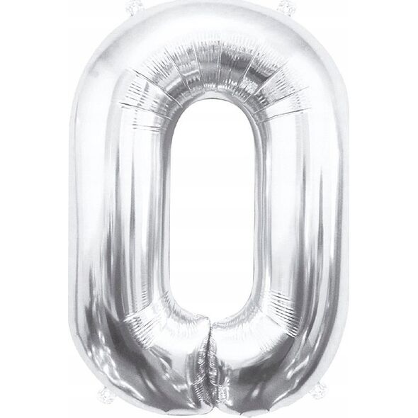 GoDan Balon foliowy B&C cyfra 0 srebrna 85cm