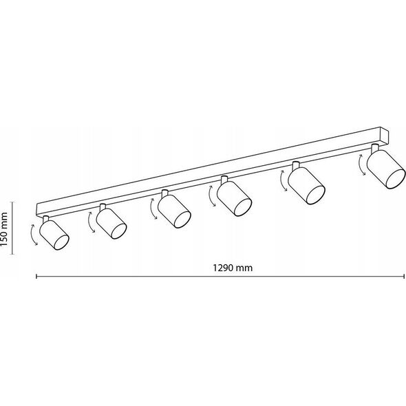 TK Lighting LAMP SPOT LIGHT TOP GU10 6X10W BK