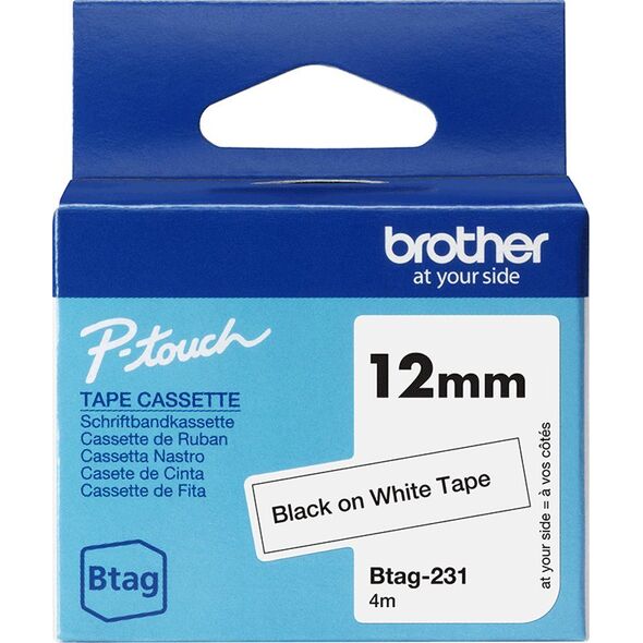Brother Brother BTAG-231 taśmy do etykietowania Czarny na białym