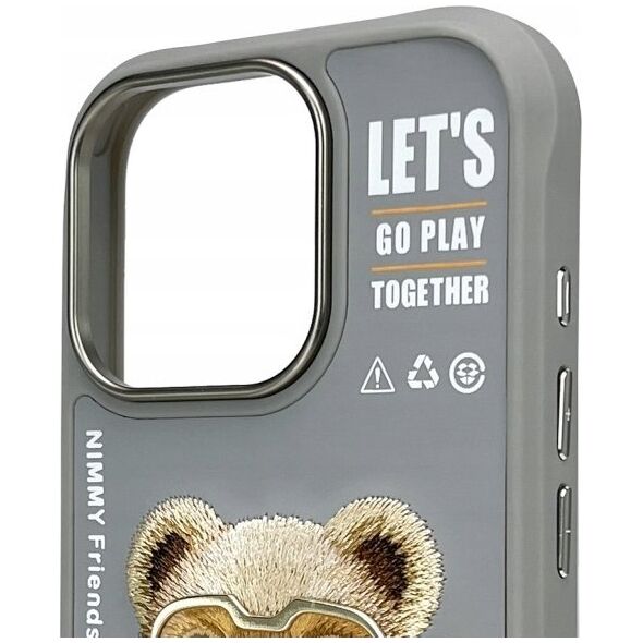 Nimmy iPhone 16 Pro 6.3" case gray/grey Cool&Cute 2.0 Bear