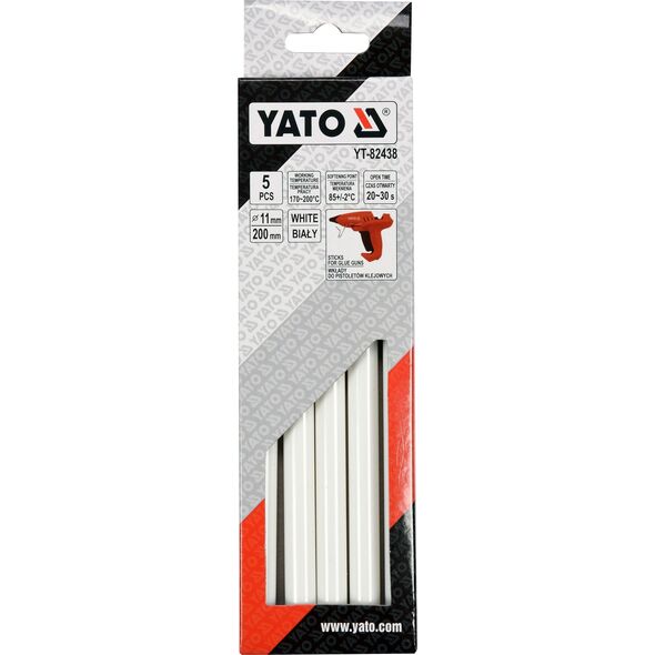 Wkłady klejowe Yato 11 mm x 200 mm białe 5 szt. YT-82438