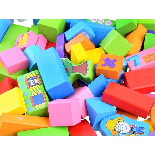 Jokomisiada Kolorowe Klocki drewniane sorter farma 100e ZA3565 (ZA3565) - 183433