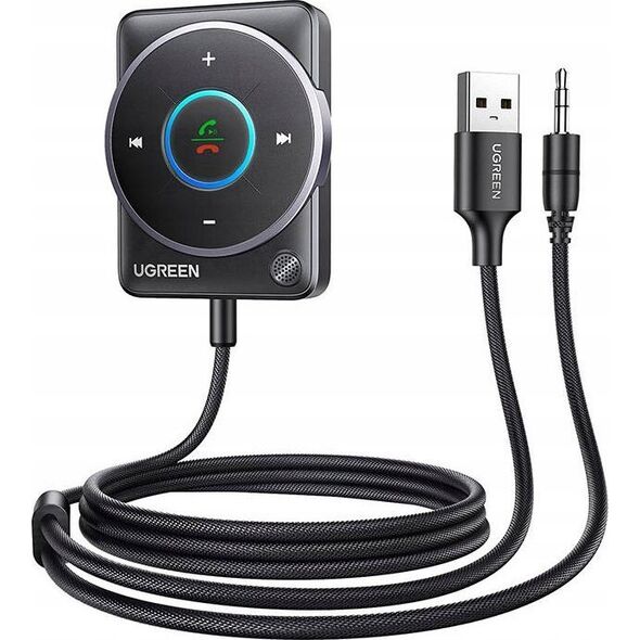 Ugreen Adapter Bluetooth 5.4 UGREEN CM723, USB-A + mini jack 3.5mm, wbudowany mikrofon czarny