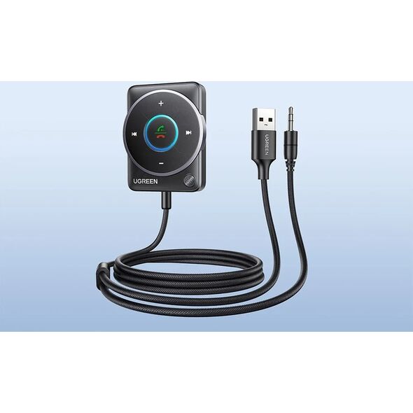 Ugreen Adapter Bluetooth 5.4 UGREEN CM723, USB-A + mini jack 3.5mm, wbudowany mikrofon czarny