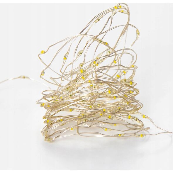 Lampki choinkowe Christmas decoration LAMPKI DRUCIKI NA BATERIE GIRLANDA 100 LED CIEPŁY BIAŁY