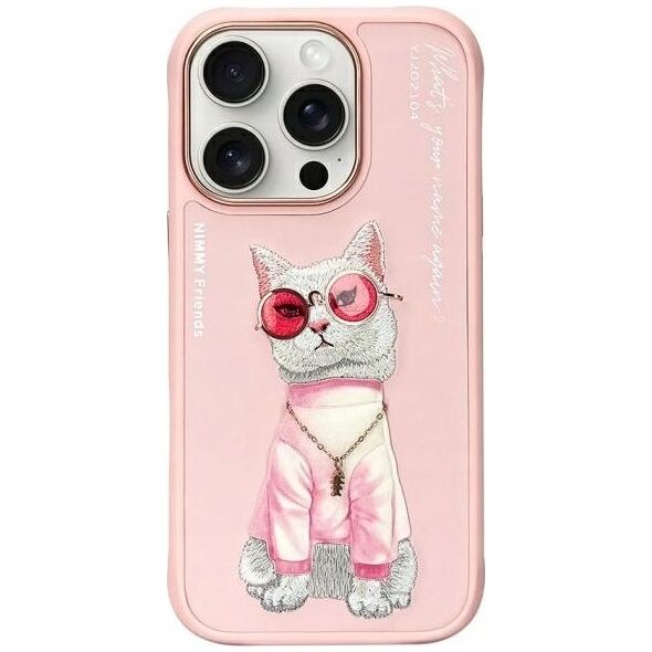 Nimmy iPhone 16 Pro 6.3" Case Pink Glasses Cool Cat