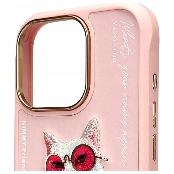 Nimmy iPhone 16 Pro 6.3" Case Pink Glasses Cool Cat