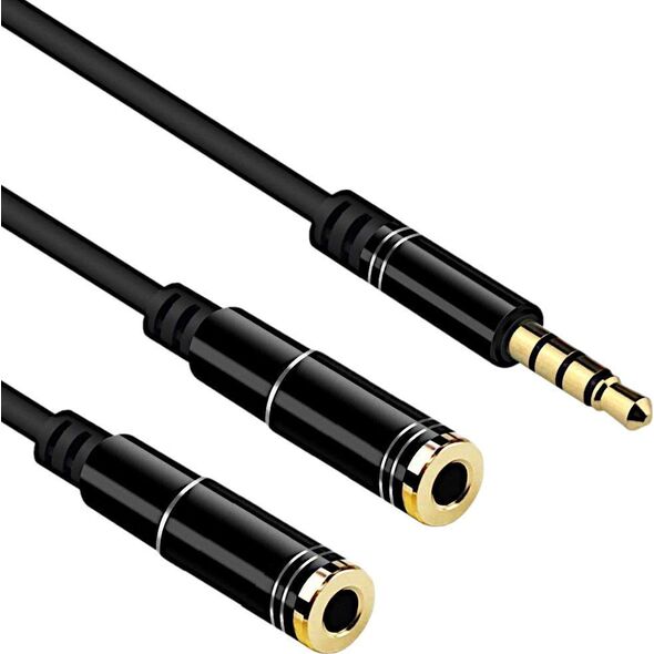 Kabel Mozos Jack 3.5mm - Jack 3.5mm x2 Brak danych czarny (TSX-1005)