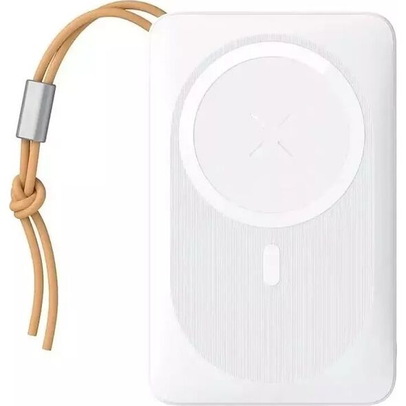 Powerbank 4kom.pl Powerbank Bateria zewnętrzna VEGER MagOn z ładowaniem Qi do MagSafe 15W - 10 000mAh PD 22,5W biały (VP1151 / W1151)