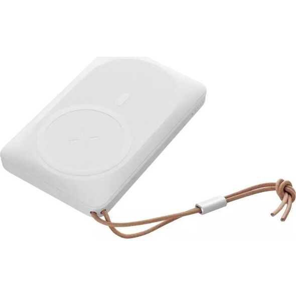 Powerbank 4kom.pl Powerbank Bateria zewnętrzna VEGER MagOn z ładowaniem Qi do MagSafe 15W - 10 000mAh PD 22,5W biały (VP1151 / W1151)