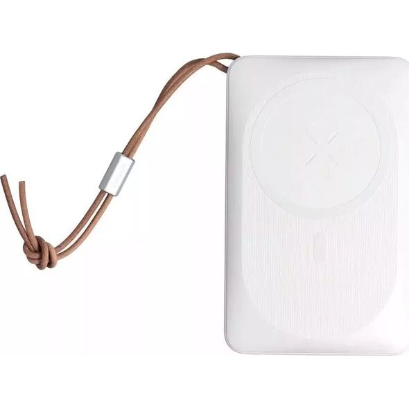Powerbank 4kom.pl Powerbank Bateria zewnętrzna VEGER MagOn z ładowaniem Qi do MagSafe 15W - 10 000mAh PD 22,5W biały (VP1151 / W1151)