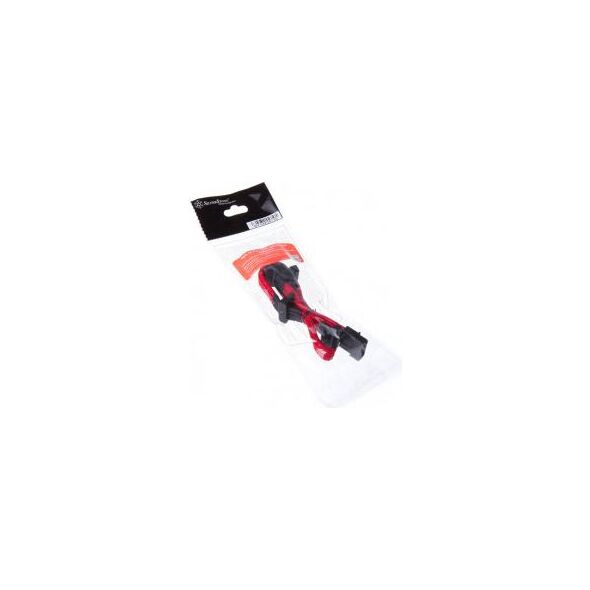 SilverStone Molex - SATA, 0.3m, Czerwony (SSTPP07BTSR)