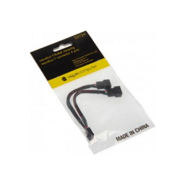 Aqua Computer 4-pin - 4-pin x2, 0.1m, Czarny (53124)