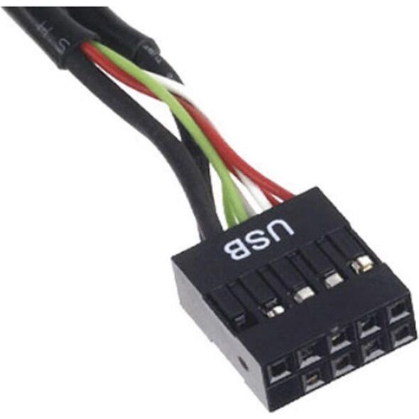 SilverStone USB 19 pin - USB 9 pin, 0.1m, Czarny (G11303050-RT)