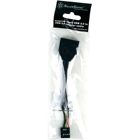 SilverStone USB 19 pin - USB 9 pin, 0.1m, Czarny (G11303050-RT)
