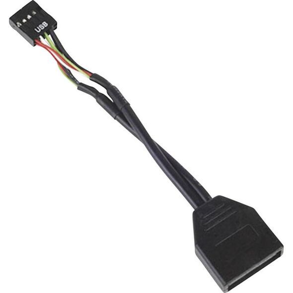 SilverStone USB 19 pin - USB 9 pin, 0.1m, Czarny (G11303050-RT)