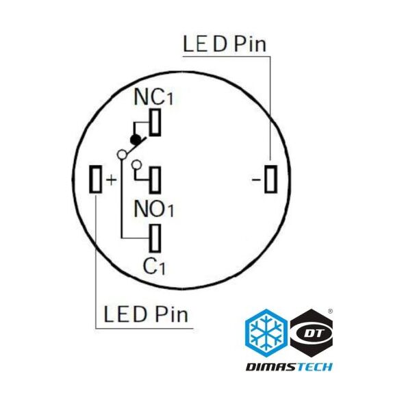 DimasTech Przycisk LED 19mm Zielony (PD038)