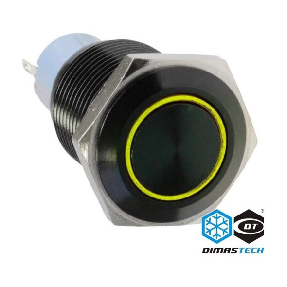 DimasTech Przycisk LED 19mm Żółty (PD042)