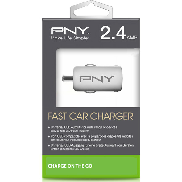 Ładowarka PNY 1x USB-A 2.4 A  (P-P-DC-UF-W01-RB)