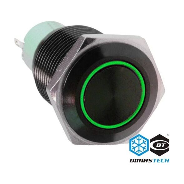DimasTech Przycisk LED 19mm Zielony (PD038)